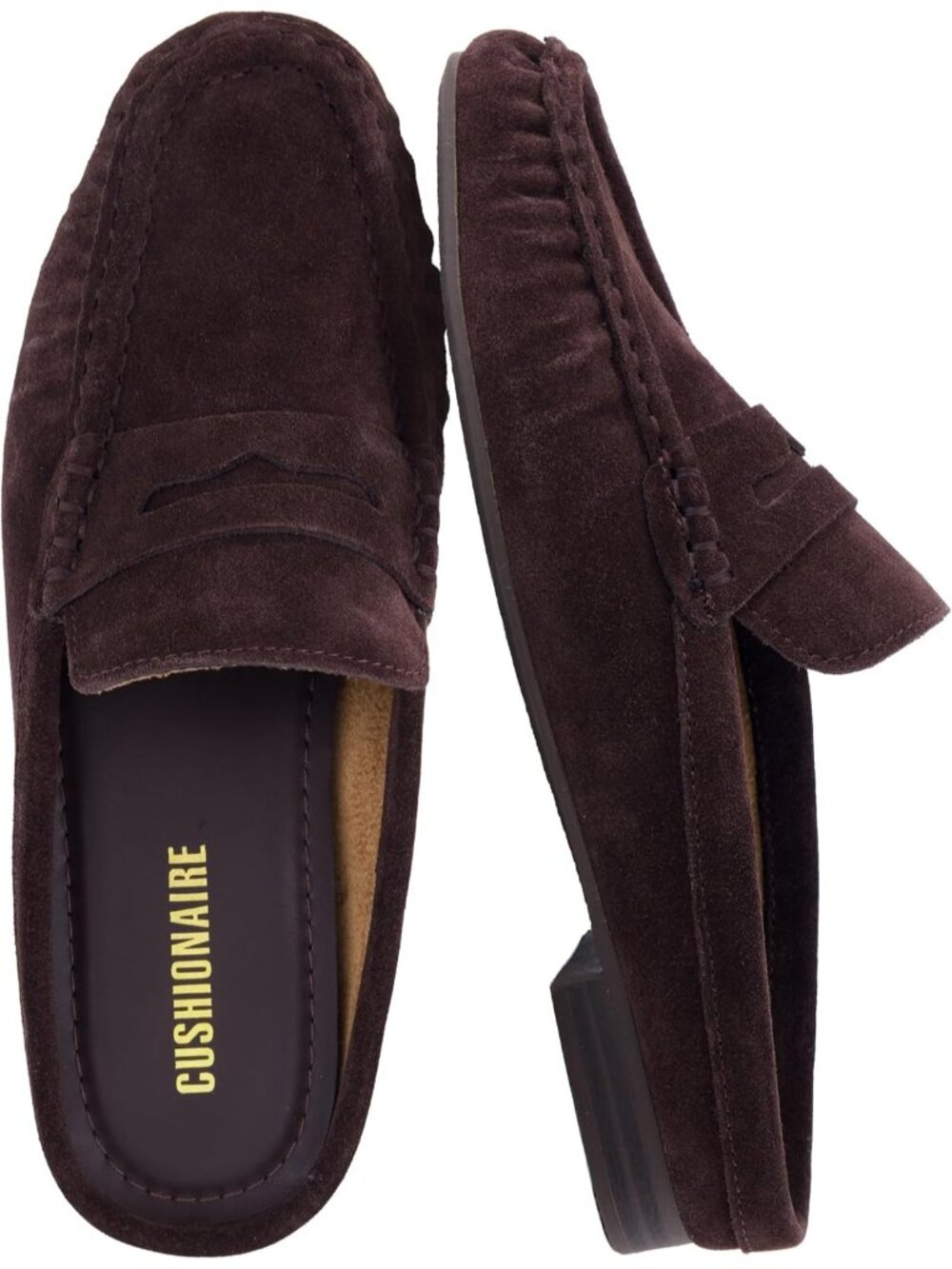 Women's Chocolate Round Toe Slip On Flat Heritage Backless Casual Penny Loafer